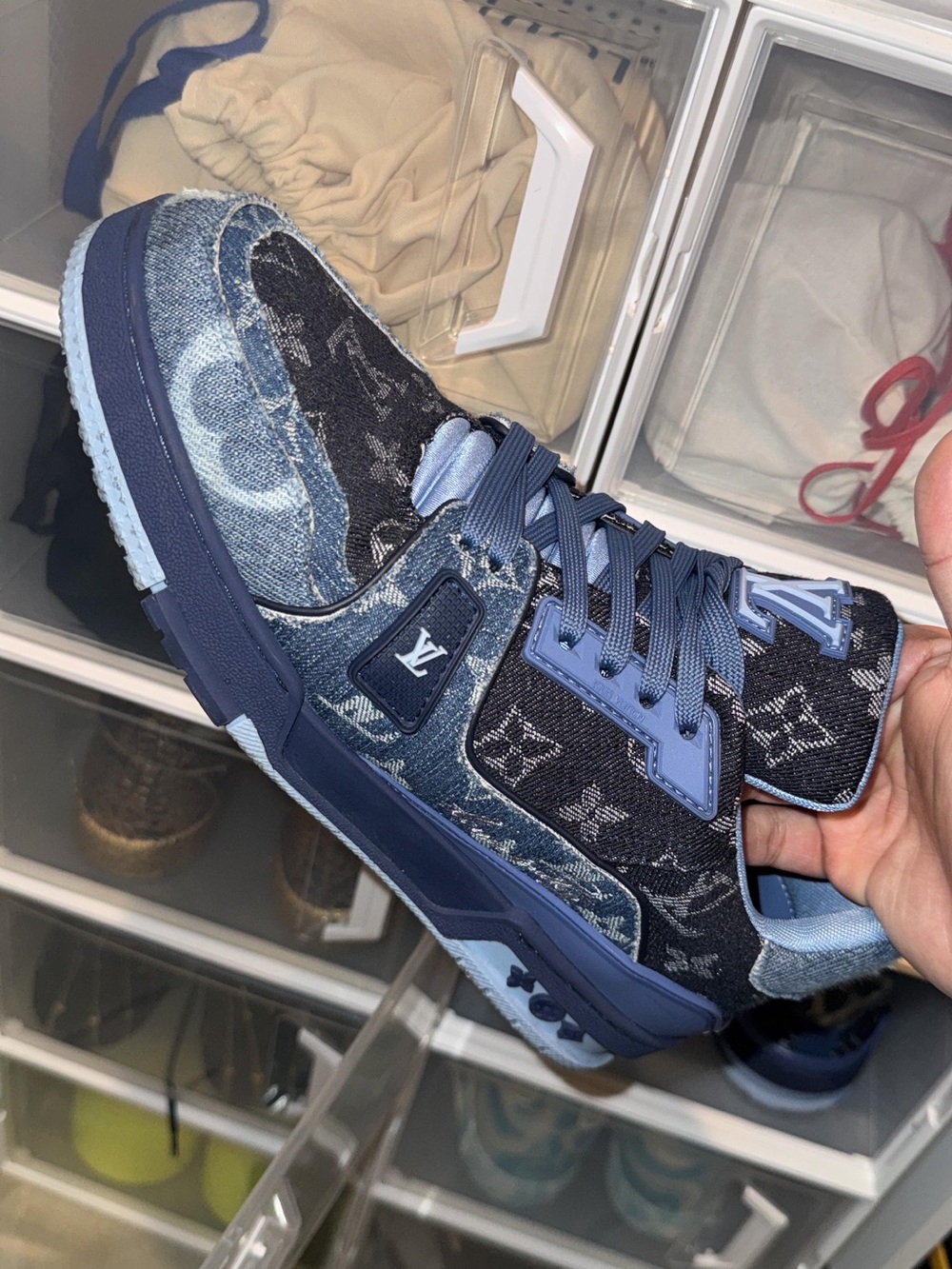 Louis Vuitton Navy and Light Blue Monogram Denim Sneaker